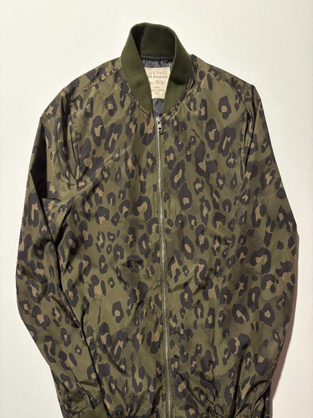 Five Four Nick Wooster Bomber Jacket Women S Leopard Camo Olive Streetwear